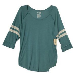 Terra & Sky Blouse Womens Plus Size 2X 20W 22W Blue Green White Scoop Neck Top S
